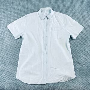 SATURDAYS New York City Light Blue/White Short Sleeve Polo Shirt 100% Cotton